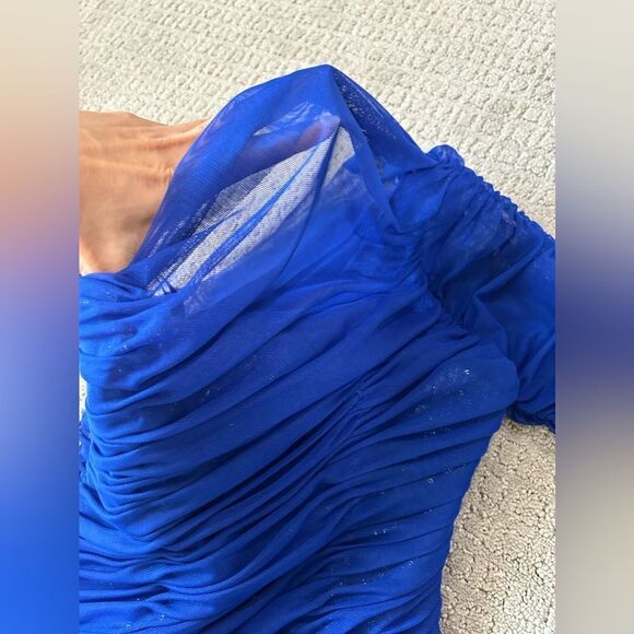 BCBGMaxAzria Blue One-Shoulder Dress - Picture 3 of 11